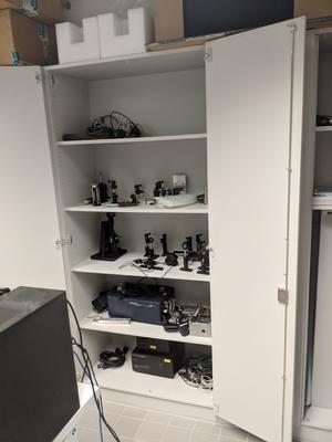 Parts in cupboard